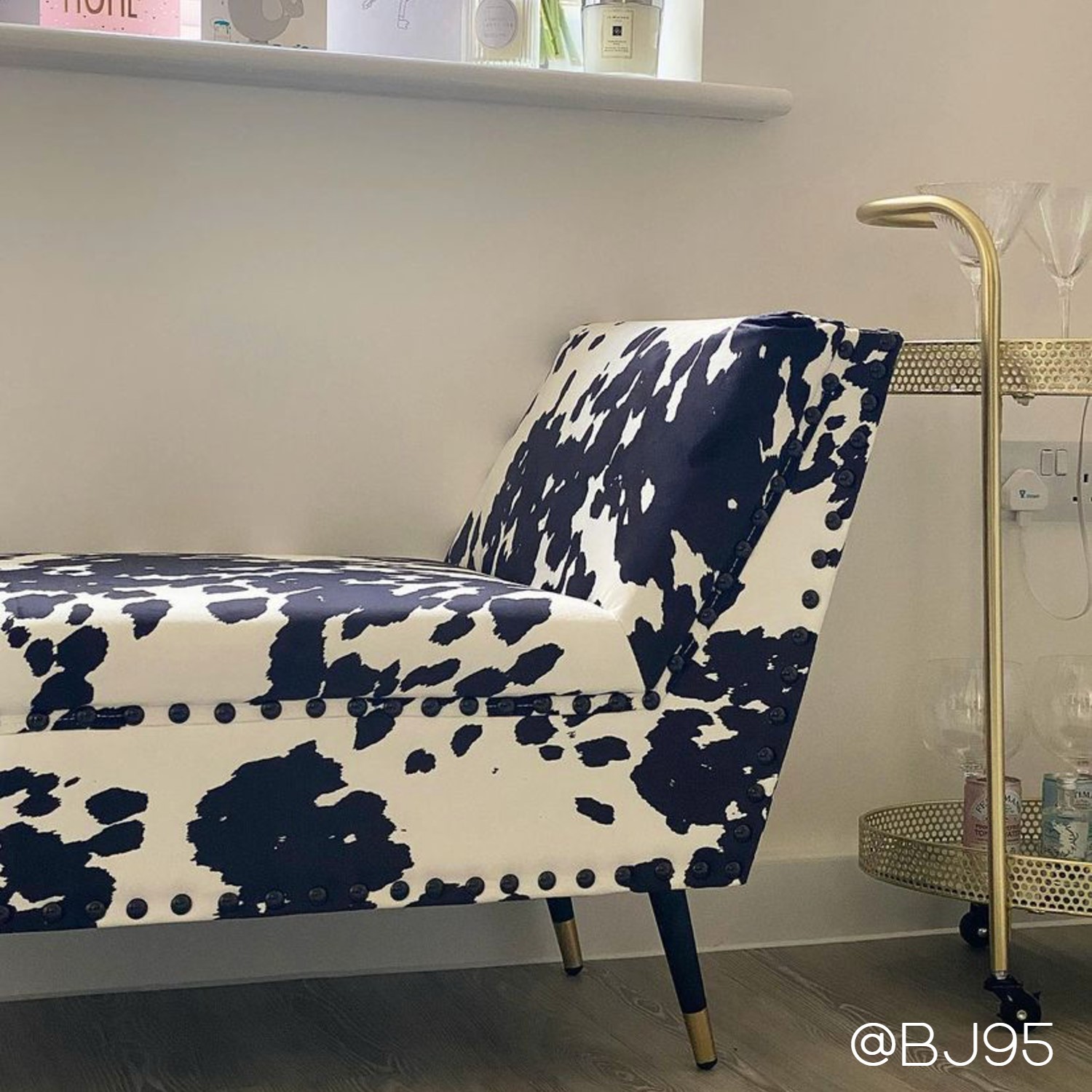 Felicity Small Velvet Bench In Cow Print With Stud Detailing Furniture123 Felicity Small Velvet Bench In Cow Print With Stud Detailing Furniture123