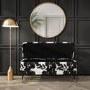 Small Velvet Ottoman Storage Bench in Cow Print - Felicity