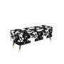 Small Velvet Ottoman Storage Bench in Cow Print - Felicity 