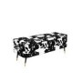 Small Velvet Ottoman Storage Bench in Cow Print - Felicity