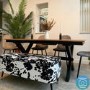 Small Velvet Ottoman Storage Bench in Cow Print - Felicity 