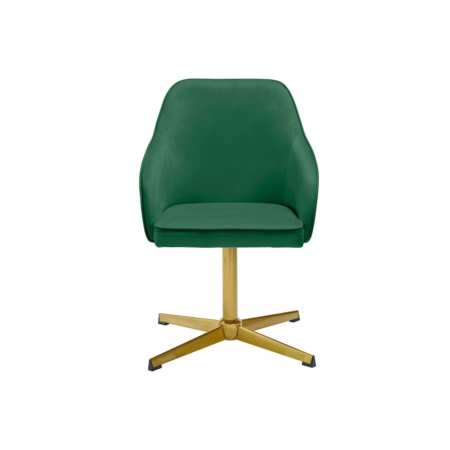 Green Velvet Office Chair with Gold Base Felix LPD Furniture123