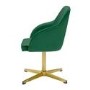 Green Velvet Office Chair with Gold Base - Felix - LPD