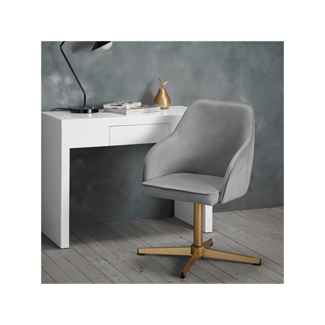 Felix Office Chair in Grey Velvet - LPD