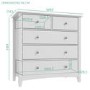 Fenton 2+3 Chest of Drawers in Light Grey