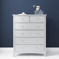 Light Grey Painted Chest of 6 Drawers - Finch