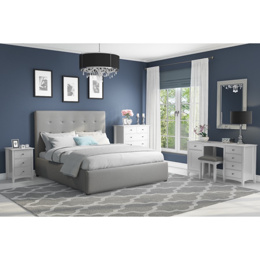 Fenton 5 Drawer 1 Door Dressing Table in Light Grey