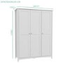 Fenton 3 Door Wardrobe in Light Grey