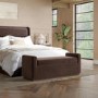 Chocolate Brown Velvet Blanket Box with Dark Wood Plinth - Fern