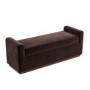 Chocolate Brown Velvet Blanket Box with Dark Wood Plinth - Fern