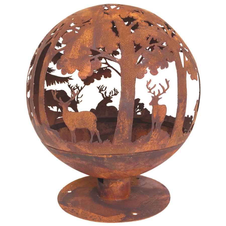 Fallen Fruits Laser Cut Globe Woodland Fire Pit