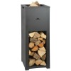 Steel Fireplace Wood Bowl with Wood Storage