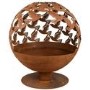 Fallen Fruits Rust Effect Fire Pit Globe with Laser Cut Birds Design