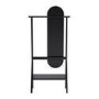 Black Freestanding Full-Length Hall Mirror with Hanging Rail and Shelf - Figo 