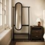 Black Freestanding Full-Length Mirror with Hanging Rail and Shelf - Figo 
