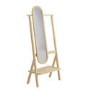 Light Wood Freestanding Full-Length Hall Mirror with Hanging Rail and Shelf - Figo 