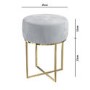 Grey Velvet Dressing Table Stool with Gold Legs - Fiorella