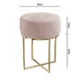 GRADE A1 - Pink Velvet Dressing Table Stool with Gold Legs - Fiorella