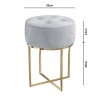 GRADE A1 - Grey Velvet Dressing Table Stool with Gold Legs - Fiorella