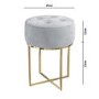 Grey Velvet Dressing Table Stool with Gold Legs - Fiorella
