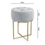 GRADE A1 - Grey Velvet Dressing Table Stool with Gold Legs - Fiorella