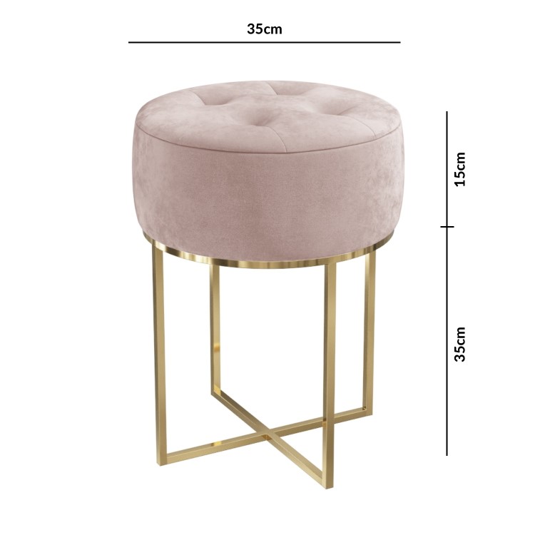 Pink Velvet Dressing Table Stool - Fiorella