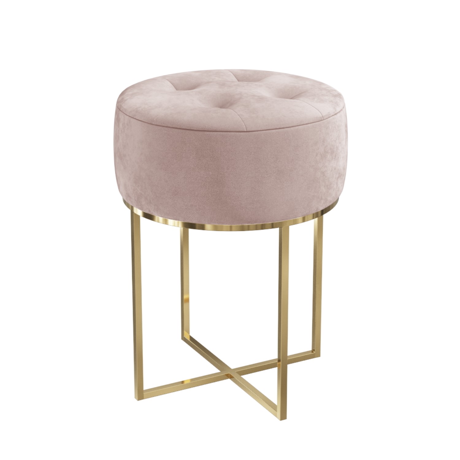 Pink Stools Table Pink Velvet Dressing Table Stool - Fiorella - Furniture123