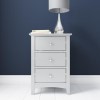 GRADE A1 - Finch 3 Drawer Bedside Cabinet in Light Grey