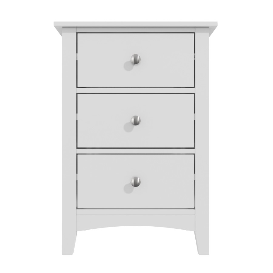 Finch 3 Drawer Bedside Cabinet in Light Grey