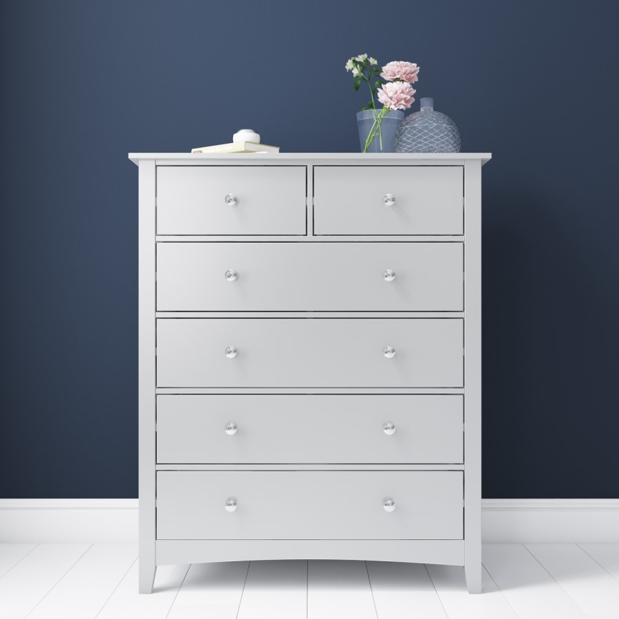 Finch 2+4 Chest of Drawers in Light Grey