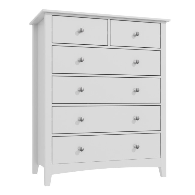 Light Grey Painted Chest of 6 Drawers - Finch