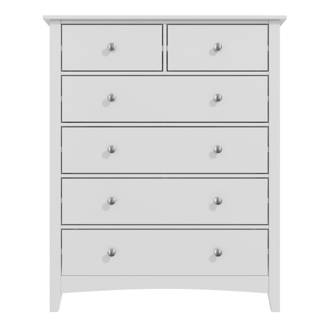 Light Grey Painted Chest of 6 Drawers - Finch