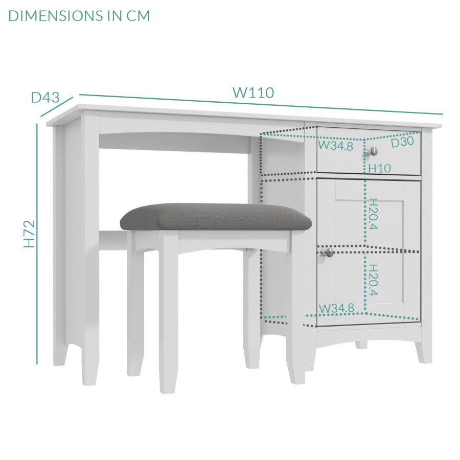 Finch Office Desk in Light Grey