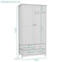 Finch Combi 2 Door 3 Drawer Wardrobe in Light Grey