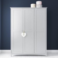 Grey Painted 3 Door Triple Wardrobe - Finch