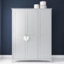 Grey Painted 3 Door Triple Wardrobe - Finch