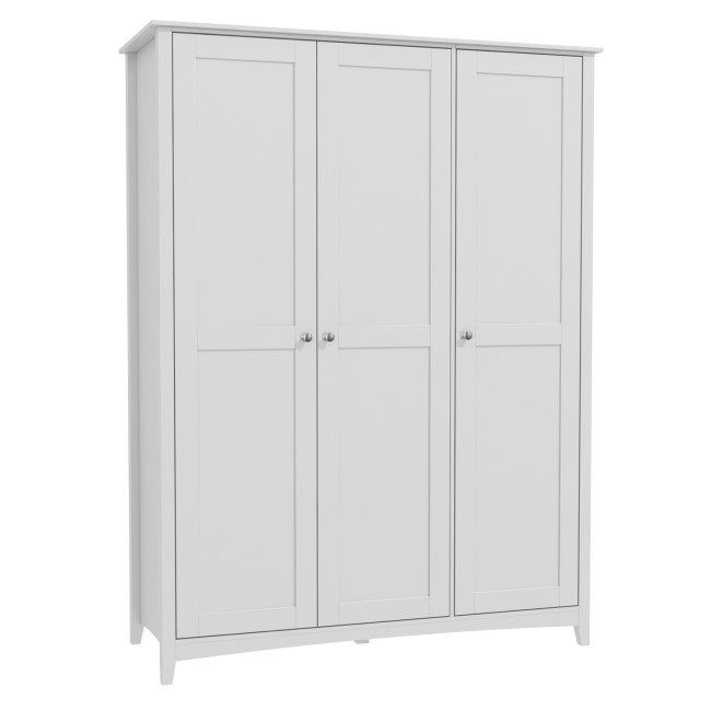 Grey Painted 3 Door Triple Wardrobe - Finch