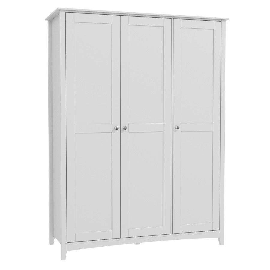 Grey Painted 3 Door Triple Wardrobe - Finch