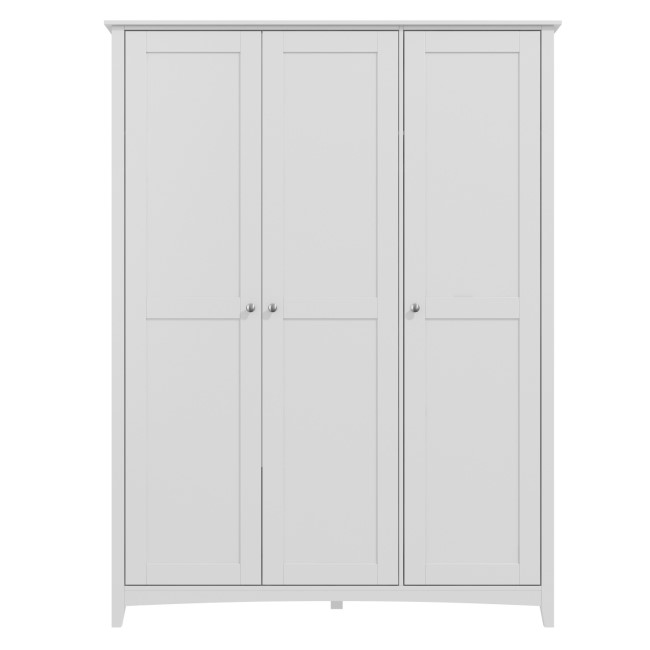 Grey Painted 3 Door Triple Wardrobe - Finch