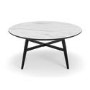 Small Round Coffee Table with Faux Marble Top - Julian Bowen Firenze