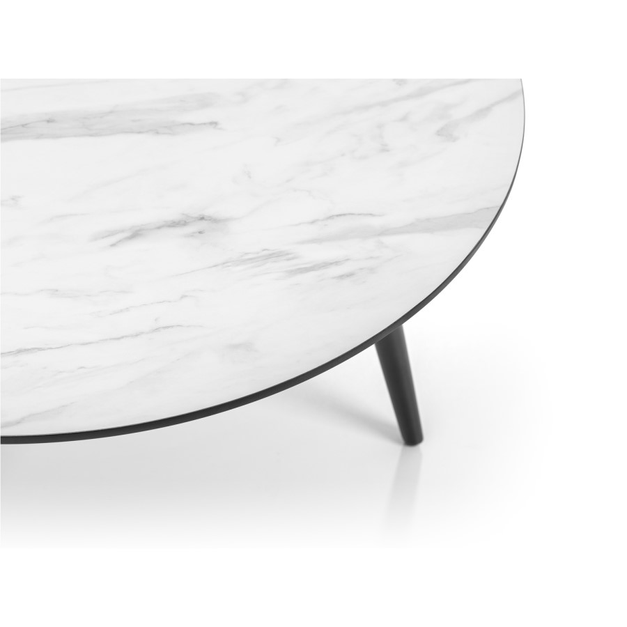 Small Round Coffee Table with Faux Marble Top - Julian Bowen Firenze