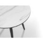 Round Side Table with Faux Marble Top & Black Base - Julian Bowen Firenze