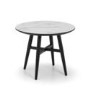Round Side Table with Faux Marble Top & Black Base - Julian Bowen Firenze
