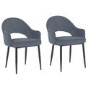 GRADE A1 - Pair of Charcoal Cord Dining Chairs - Flora