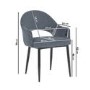 GRADE A1 - Pair of Charcoal Cord Dining Chairs - Flora