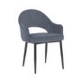 GRADE A1 - Pair of Charcoal Cord Dining Chairs - Flora