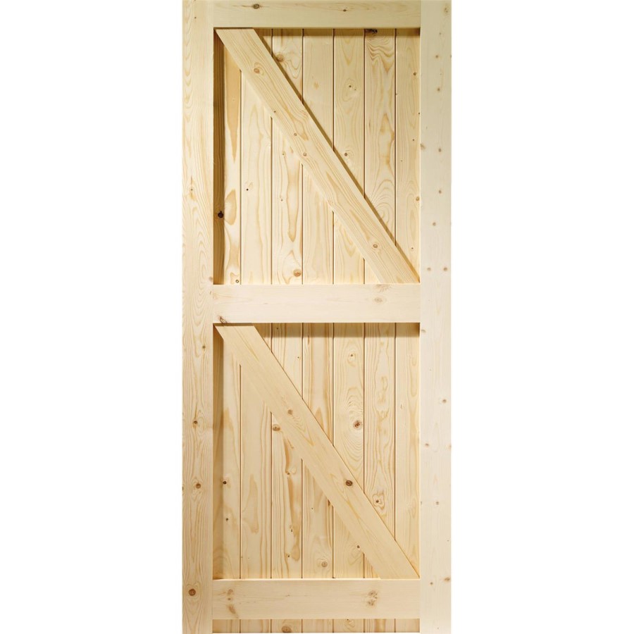 External Pine Framed Ledged &amp; Braced Gate - Unfinished, 2032 x 813 x 44 mm