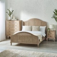 Light Oak Rattan Double Bed Frame - Fleur
