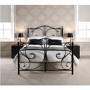 White Metal Double Bed Frame with Crystal Finials - Florence - LPD