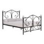 White Metal Double Bed Frame with Crystal Finials - Florence - LPD